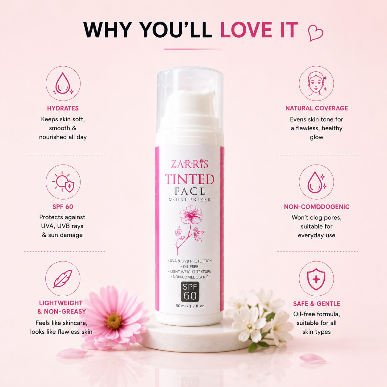 Zarris™ Tinted face Moisturiser
